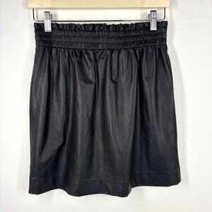 Splendid Black Faux Leather Elastic Waist Skirt Size Small